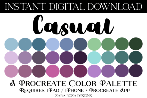 Casual Procreate Color Palette: Your Instant Digital Download for Vibrant Art