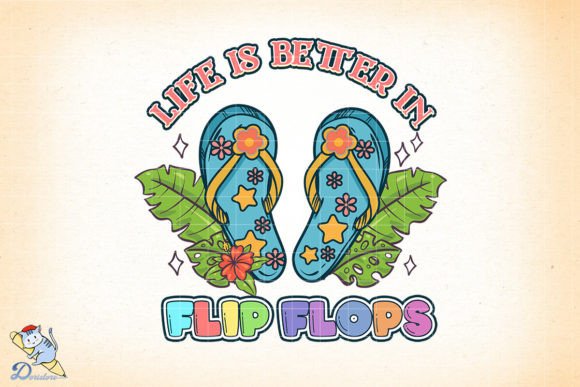 Life is Better in Flip Flops PNG: A Digital Art Resource