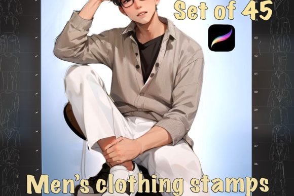 Mastering Digital Fashion Illustration with Men s Clothing Stamp for Procreate 45 B