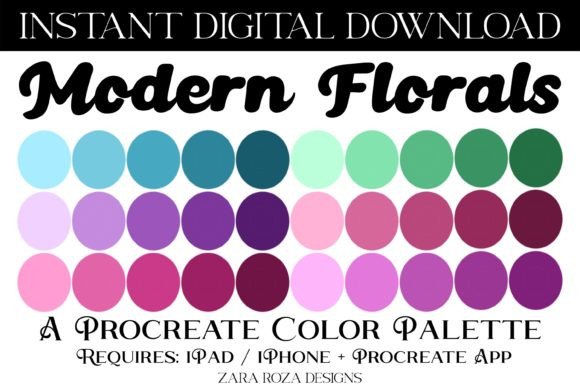 Modern Florals Procreate Color Palette