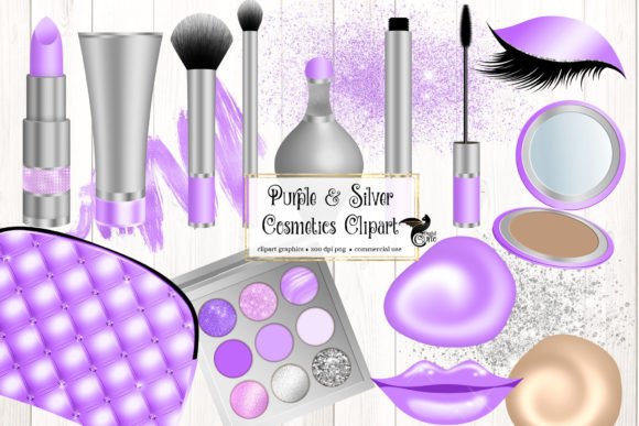 Purple and Silver Cosmetics Clipart: Elevating Your Beauty Brand Aesthetics