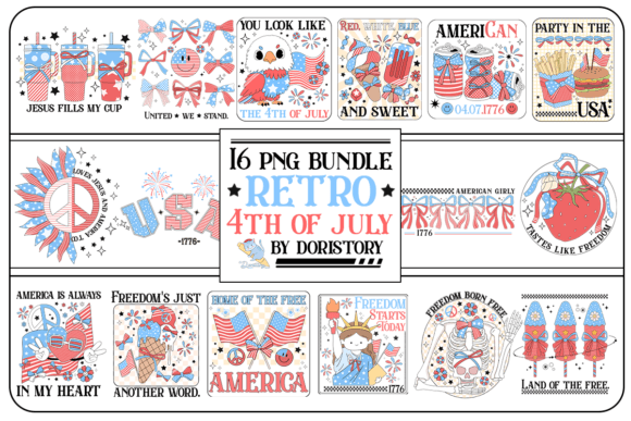 Retro 4th of July Sublimation Bundle: A Strategic Creative Resource for Entrepreneurs and Makers